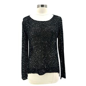 Forever 21 Woman’s Black Loose Knit Sparkle Sweater
